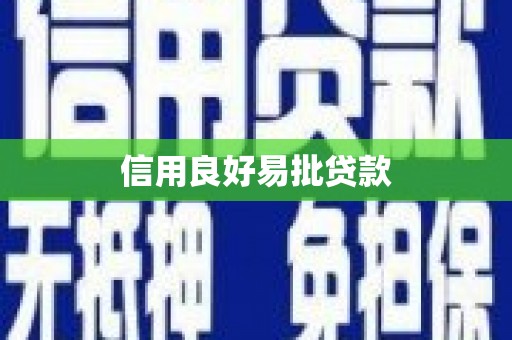南涧信用良好易批贷款