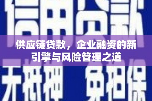 南涧供应链贷款，企业融资的新引擎与风险管理之道