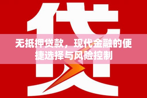 南涧无抵押贷款，现代金融的便捷选择与风险控制