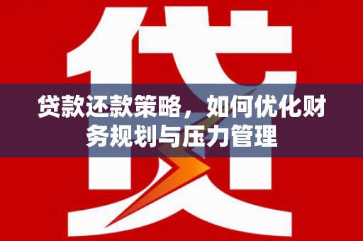 南涧贷款还款策略，如何优化财务规划与压力管理
