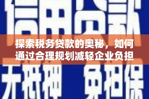 南涧探索税务贷款的奥秘，如何通过合理规划减轻企业负担