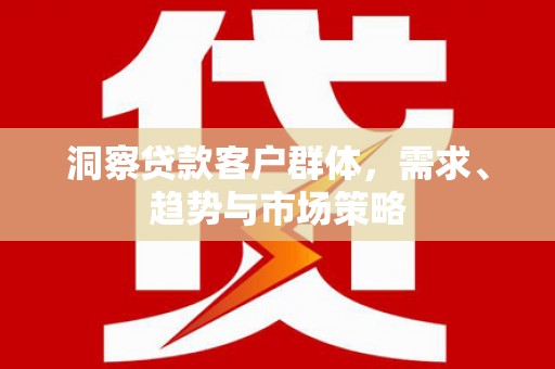 南涧洞察贷款客户群体，需求、趋势与市场策略