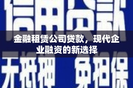 南涧金融租赁公司贷款，现代企业融资的新选择