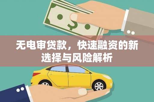 南涧无电审贷款，快速融资的新选择与风险解析