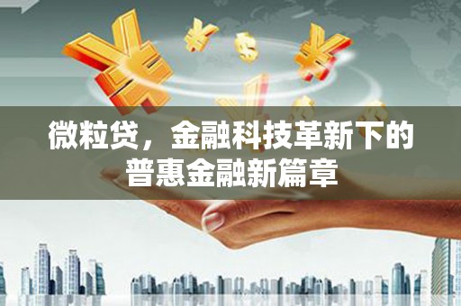 南涧微粒贷，金融科技革新下的普惠金融新篇章