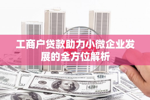 南涧工商户贷款助力小微企业发展的全方位解析