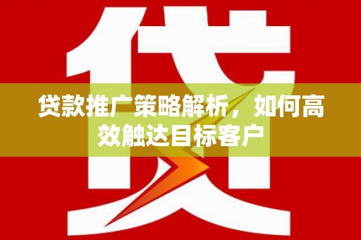 南涧贷款推广策略解析，如何高效触达目标客户