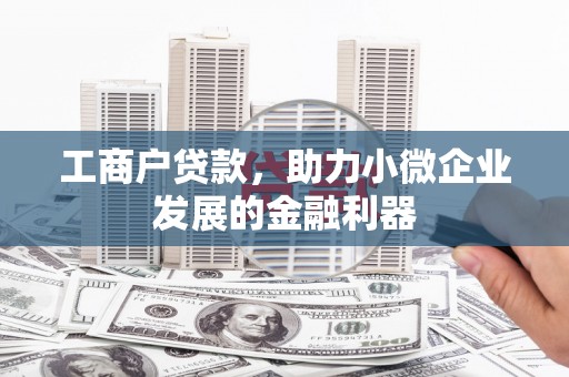 南涧工商户贷款，助力小微企业发展的金融利器