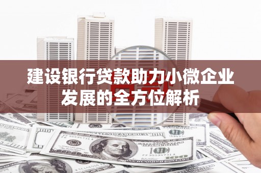 南涧建设银行贷款助力小微企业发展的全方位解析