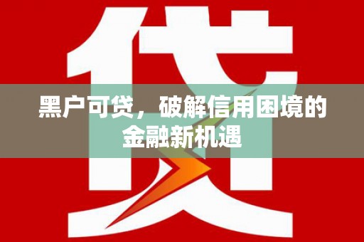 南涧黑户可贷，破解信用困境的金融新机遇