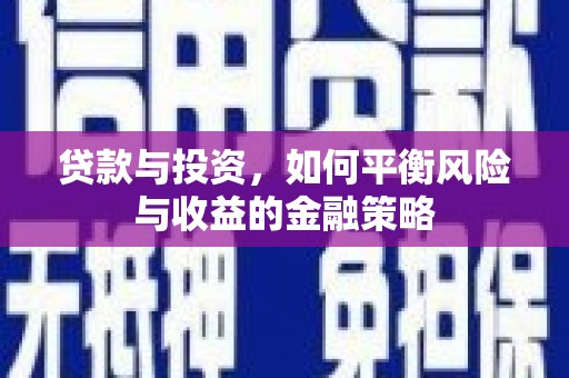 南涧贷款与投资，如何平衡风险与收益的金融策略